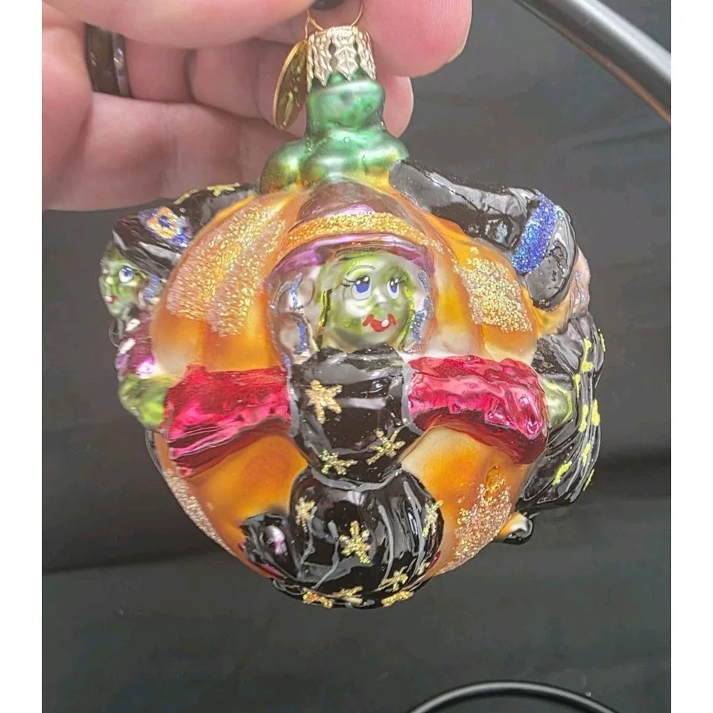 Christopher Radko Crone Capades 01-0162-0 Witches Pumpkin Halloween Ornament 4